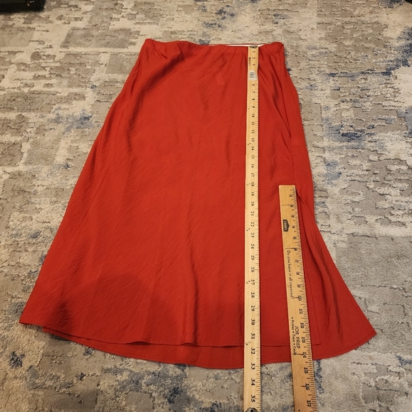 NWT Madewell Orange Clay Layton Pull On Midi Slip Skirt Size 12 - Picture 5 of 15